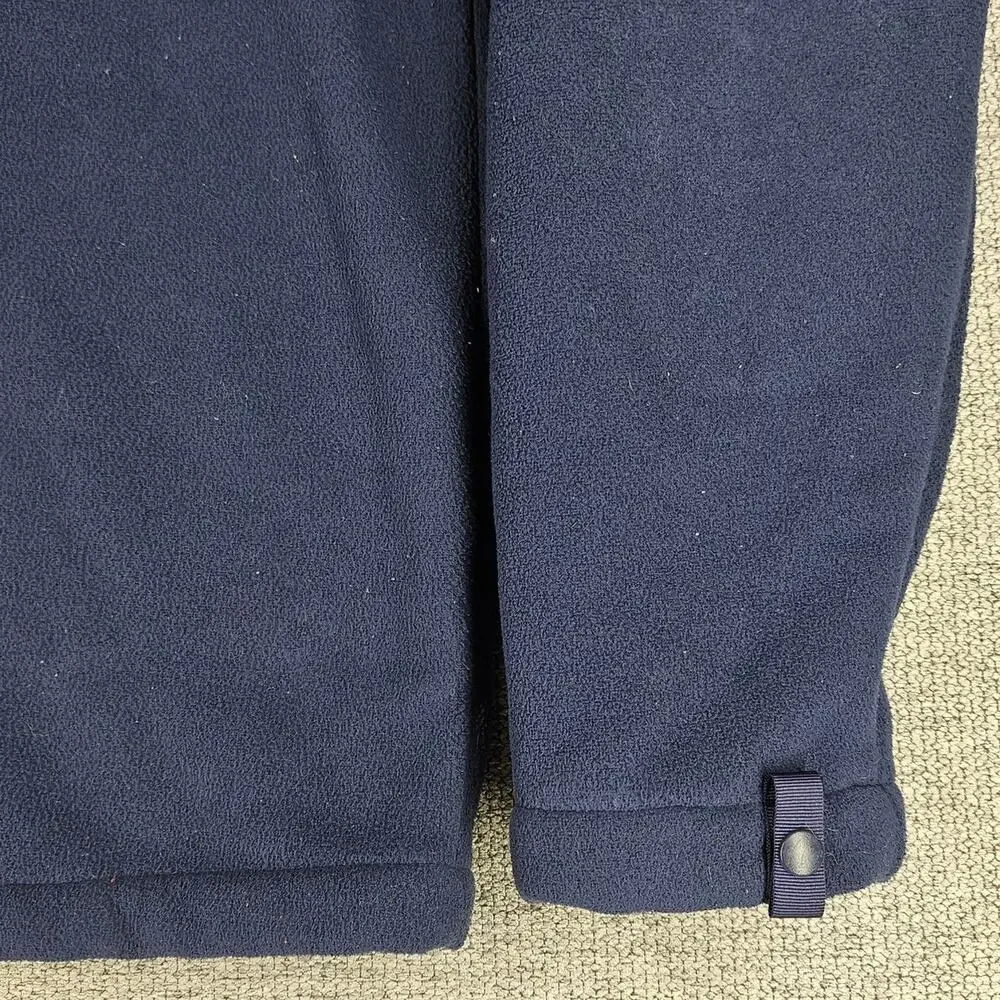 THE NORTH FACE FULL-ZIP FLEECE JACKET – SIZE L – NAVY / GRAY – BRIGHT BLUE LOGO